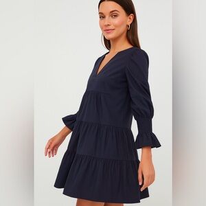 Pomander Place Kenzo Dress in Navy Cotton Poplin